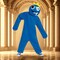 Kids Classic Rainbow Friends Blue Costume Jumpsuit Mittens and Mask Outfit